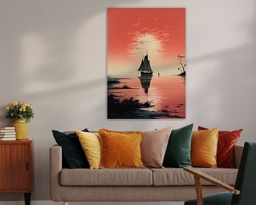 Segelboot Segelschiff Boot Maritim Meer Poster Kunstdruck von Niklas Maximilian