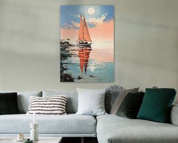 Zeilboot Zeilboot Maritiem Zee Poster Kunstdruk van Niklas Maximilian