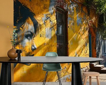 Graffiti - Street art - portret van BowiScapes abstract en digitale kunst