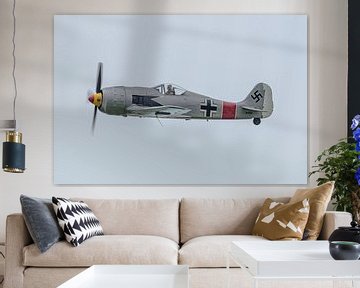 Flyby of a Focke-Wulf Fw-190-A8 replica. by Jaap van den Berg