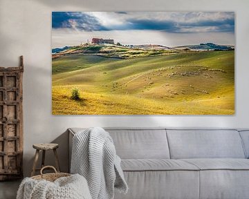 Italienische Landschaft in der Nähe von Pienza, Val d'Orcia, Italien. von Jaap Bosma Fotografie