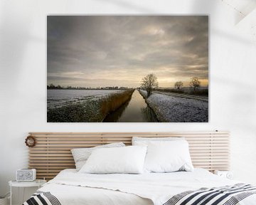 Winter in de Noordpolder, Groningen van Bo Scheeringa Photography