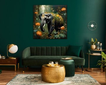 Flore de la jungle Surréalisme : Éléphant sur Mellow Art