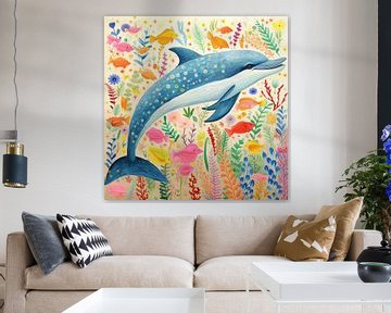 Dolphin | Turquoise by Wonderful Art