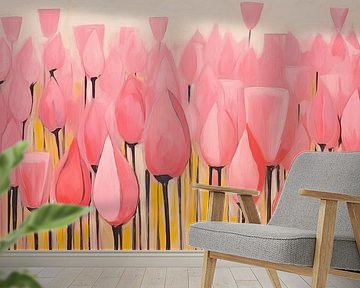 Tulpenfeld Niederlande, abstrakt und rosa