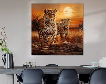 Luipaard in savanne van TheXclusive Art