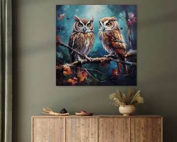 2 owls soft colours by TheXclusive Art