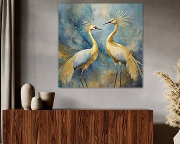 Crane Conversations - If Birds Could Chat by Gisela- Art for You