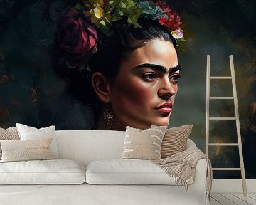 Frida Poster - Frida Kunstdruck Wandkunst Portrait von Niklas Maximilian