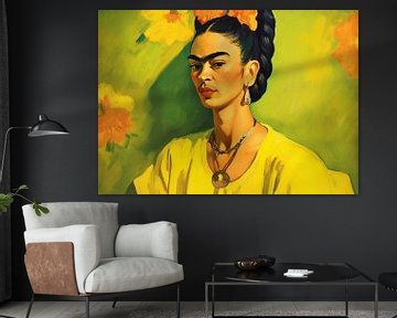 Frida Poster - Frida Kunstdruck Wandkunst Portrait von Niklas Maximilian