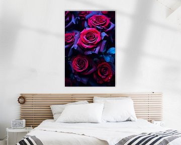 Roses bleues et roses sur haroulita