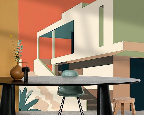 Voorbeeld van het werk in een kamer