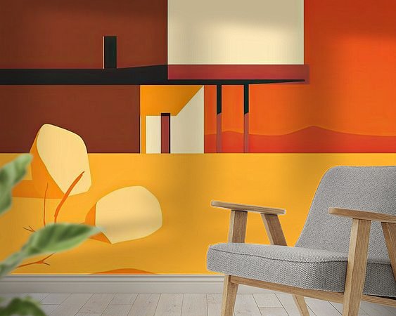 Voorbeeld van het werk in een kamer