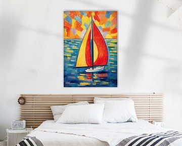 Sailboat Poster Art Print Painting Wall Art by Niklas Maximilian