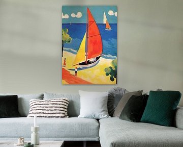 Zeilboot maritieme poster kunst print muurschildering kunst van Niklas Maximilian