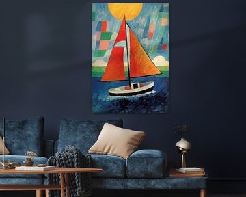 Segelboot Maritim Meer Poster Kunstdruck Wandbild Wandkunst von Niklas Maximilian