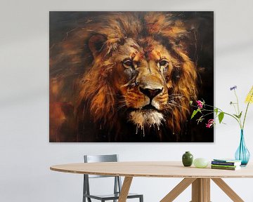 Löwe | Majestätischer Löwe von ARTEO Gemälde