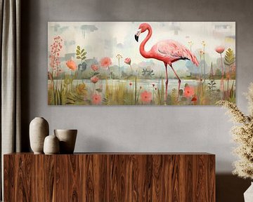 Flamingo | Flamingo Gemälde von Wunderbare Kunst