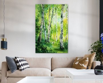 Green Colourful Forest by But First Framing