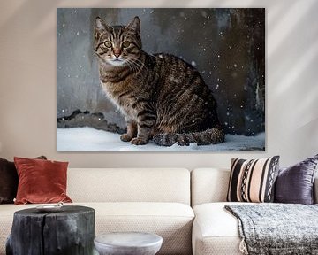 Chat dans la neige