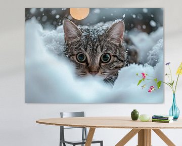 Chat dans la neige