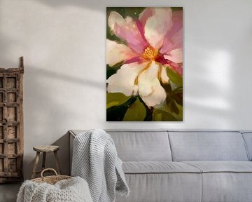 Modern abstract camellia flower - by Floral Abstractions