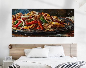 Kleurrijke Fajitas | Realistisch Schilderij van ARTEO Schilderijen