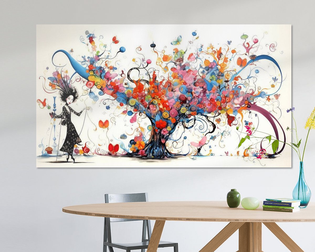 Voorbeeld van het werk in een kamer