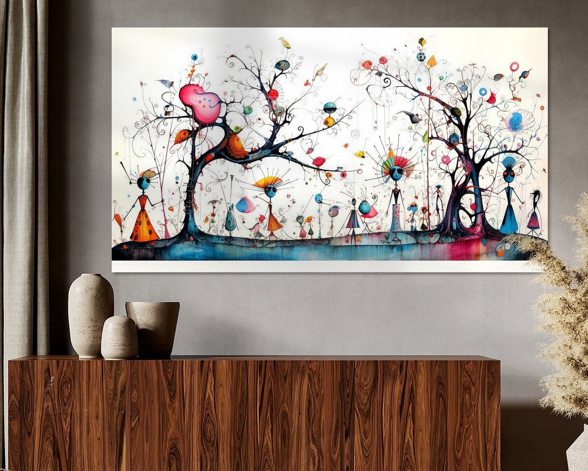 Voorbeeld van het werk in een kamer