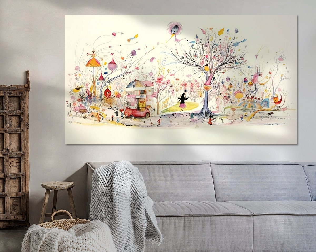 Voorbeeld van het werk in een kamer