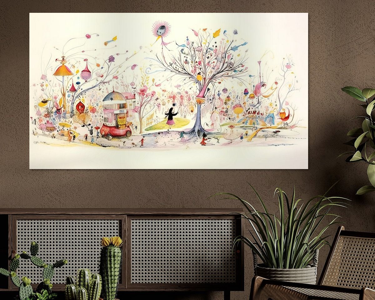 Voorbeeld van het werk in een kamer