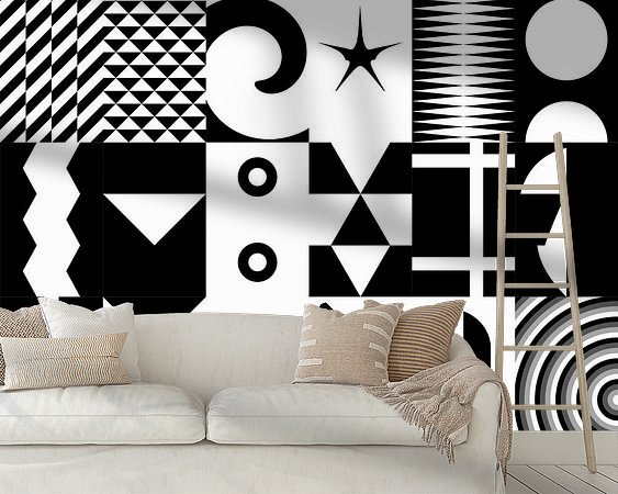 Voorbeeld van het werk in een kamer