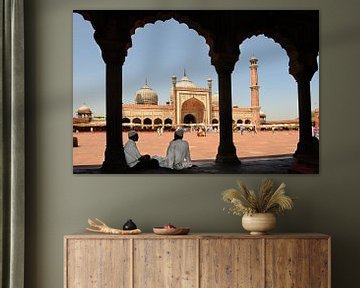 Jama Masjidmoskee in Delhi, India van Gonnie van de Schans