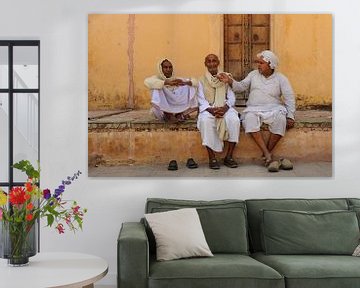 Männer in Indien, in Jaipur, beim Ajmer Fort von Gonnie van de Schans