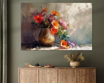 Modern Schilderij Bloemen van Blikvanger Schilderijen