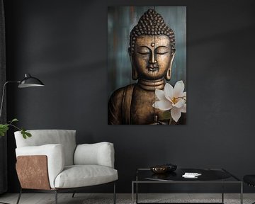Buddha: Stille neben dem Lotus von Dave