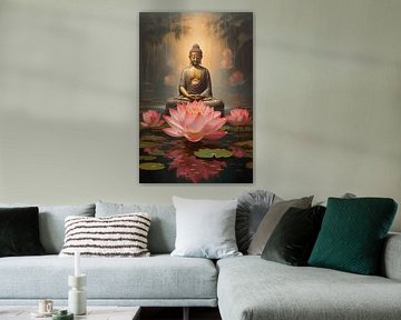 Boeddha’s Lotus Meditatie van Steinfox Art