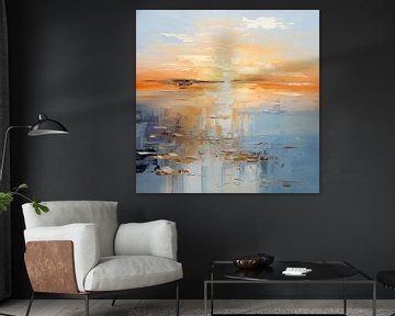 Weerspiegelde Zonsondergang | Abstracte Zonsondergang van De Mooiste Kunst