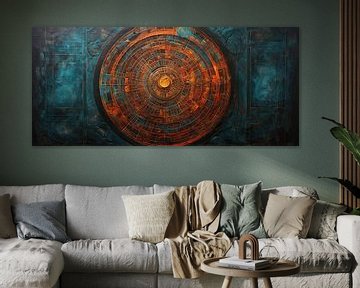 Aardse Mandala | Terracotta Mandala van Abstract Schilderij