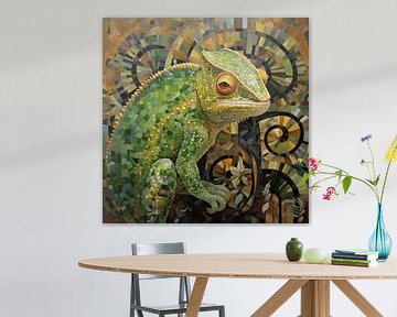 Caméléon vert style moderne-industriel sur TheXclusive Art