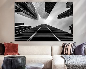 Wolkenkrabbers in New York City Wall Street van Eveline Dekkers