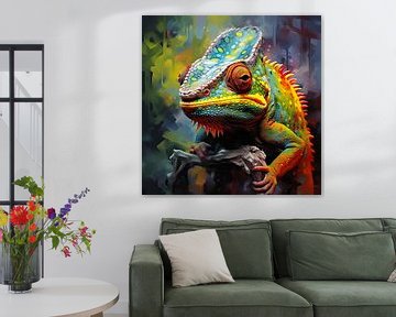 Caméléon coloré artistique sur The Xclusive Art