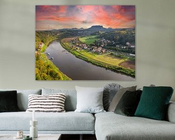 Vue sur l'Elbe dans le massif de l'Elbsandstein, Suisse saxonne sur Animaflora PicsStock