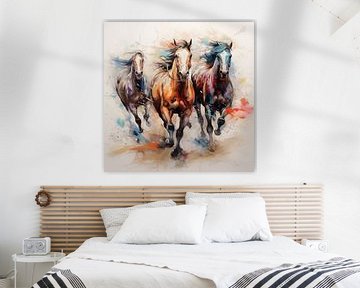 3 paarden artistiek van TheXclusive Art