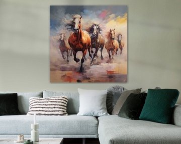 5 paarden artistiek van The Xclusive Art