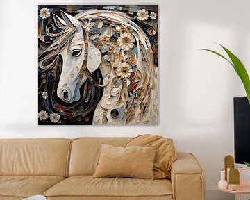 Horse white quilling style by TheXclusive Art