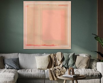 Minimalist modern abstract geometric art in pastels. Shapes in pink and beige by Dina Dankers