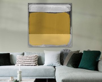 Formes jaunes et grises inspirées de Mark Rothko. sur Dina Dankers