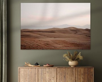 Landscape photo print warm tones - Agafay desert Morocco by sonja koning