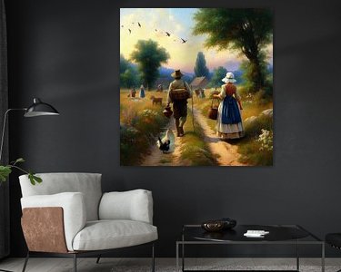 Voorbeeld van het werk in een kamer